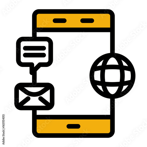 Social Network Advertising Icon from Marketing Collection (Outline Color Lineal Style)