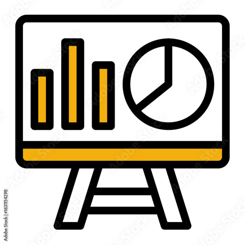 Data Analytics Dashboard Icon from Marketing Collection (Outline Color Lineal Style)
