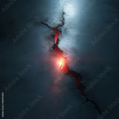 glowing crack