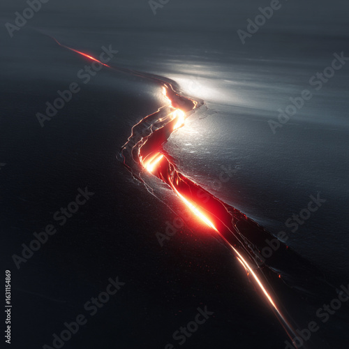 glowing crack