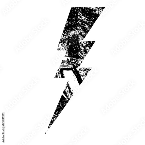 Vector Distressed lightning bolt vector .