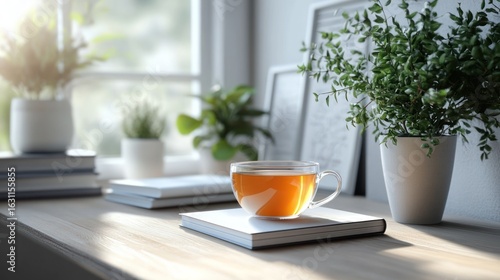 Wallpaper Mural Cozy windowsill with tea and books Torontodigital.ca