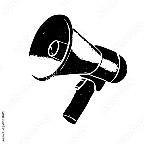 Vector Black and white of a vintage megaphone.