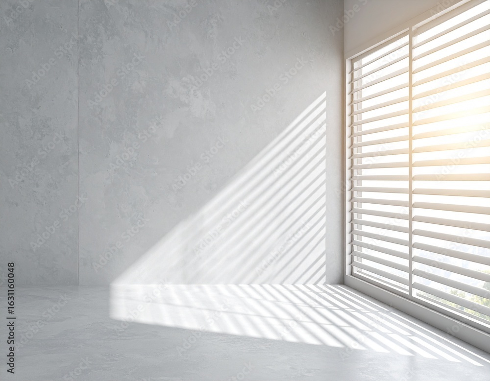 Obraz premium empty room with white walls and windows