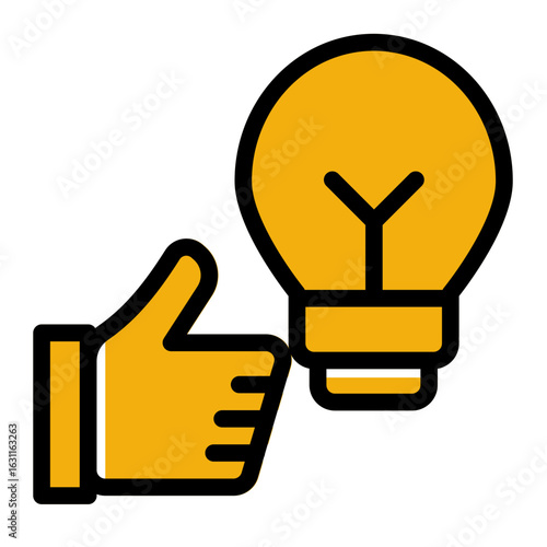 Idea Validation Thumbs Up Icon from Marketing Collection (Solid Color Lineal Style)