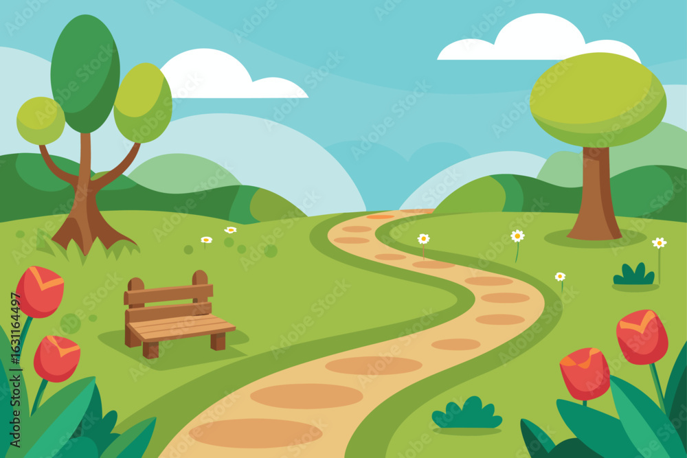 Fototapeta premium Countryside Path and Scenic Hills