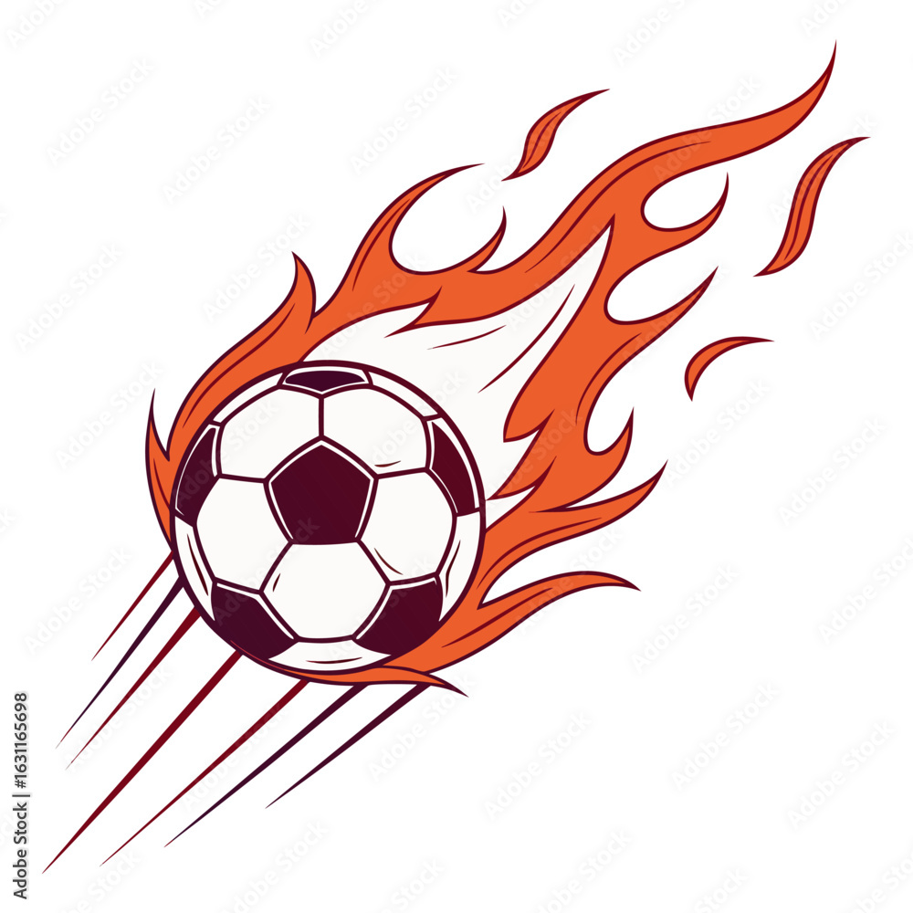 Fototapeta premium Fire isolated soccer ball