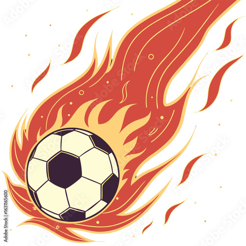Fire isolated soccer ball