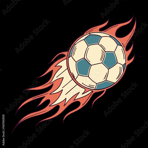 Fire isolated soccer ball