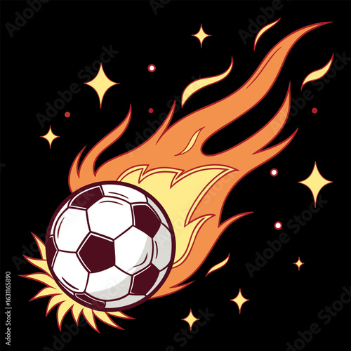 Fire isolated soccer ball