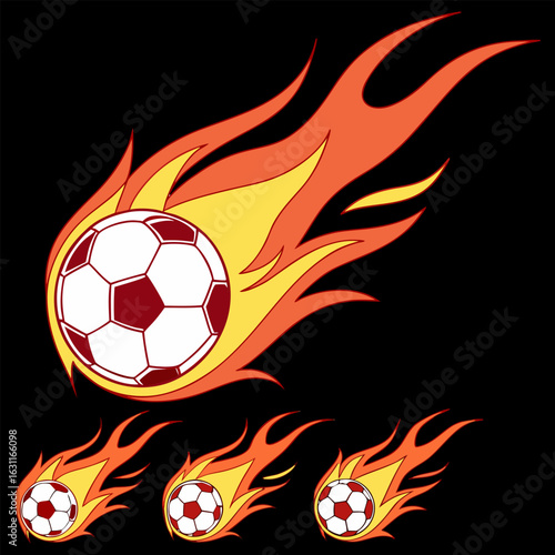 Fire isolated soccer ball