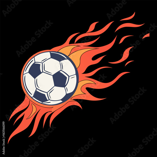 Fire isolated soccer ball