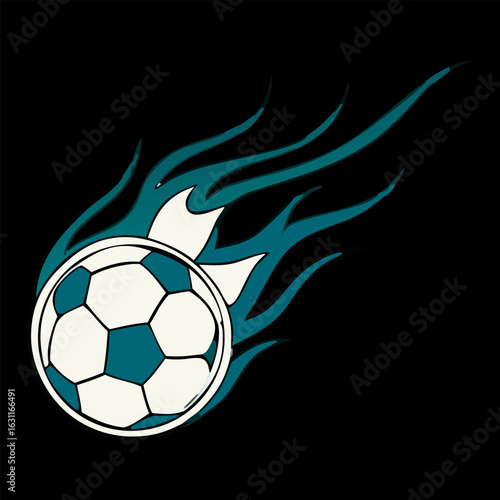 Fire isolated soccer ball
