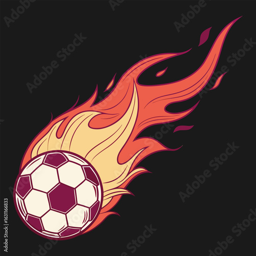 Fire isolated soccer ball