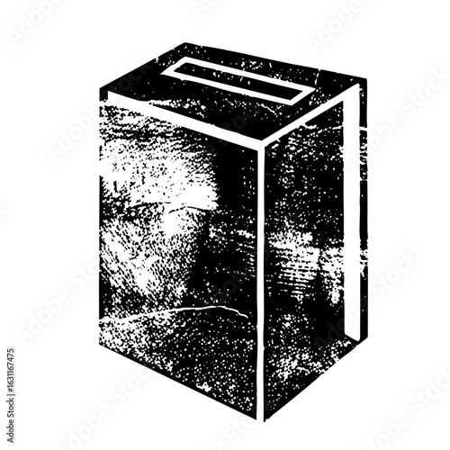 Vector Geometric donation box with slot .
