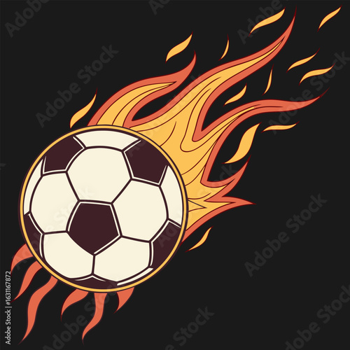 Fire isolated soccer ball