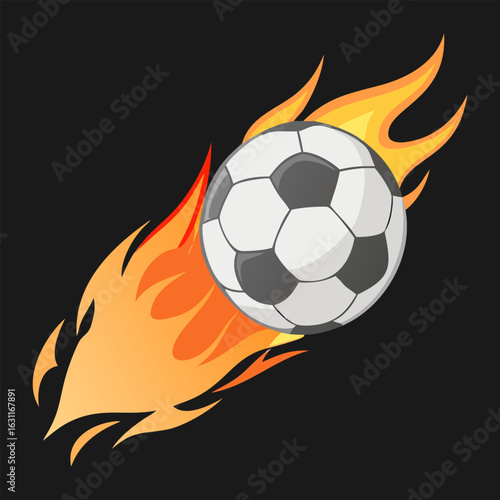 Fire isolated soccer ball