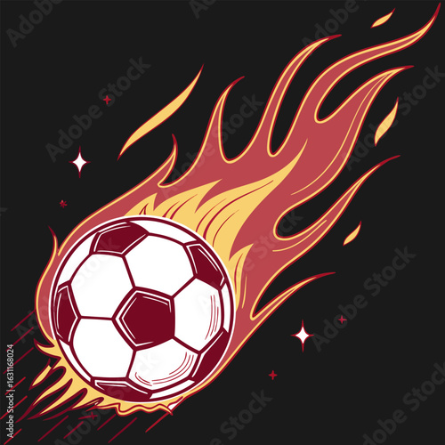 Fire isolated soccer ball