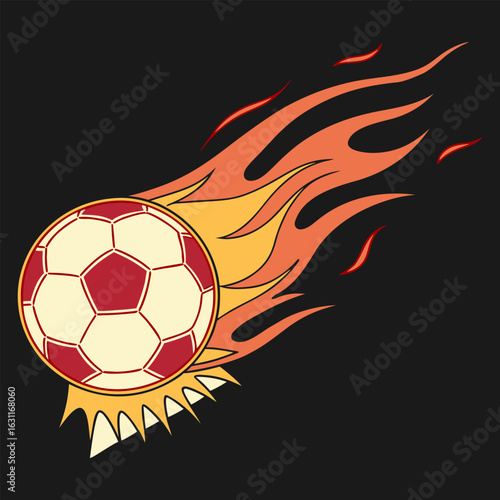 Fire isolated soccer ball