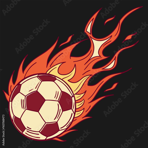 Fire isolated soccer ball