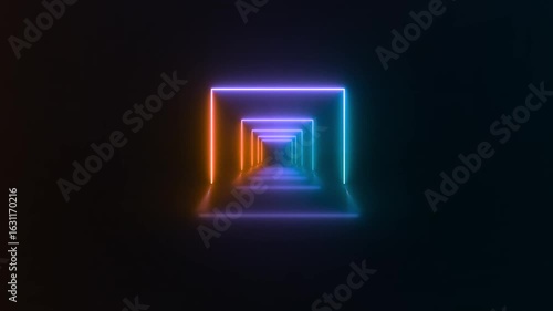 Abstract Neon LightsTunnel VJ Motion Background