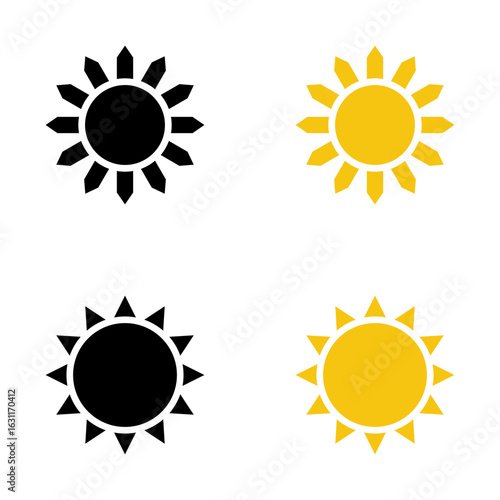 Sun icons set, sunshine sun icon vector illustration icons