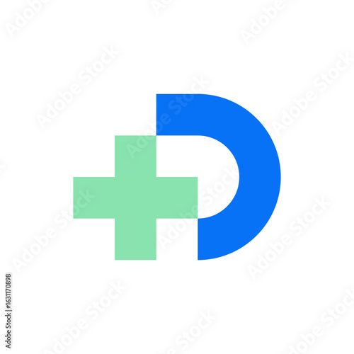 Letter D simple medical logo design