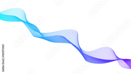 Purple flowing waves on white background. abstract wave lines in blue and purple flowing smoothly on white background. Smooth flowing design on transparent. vector illustration