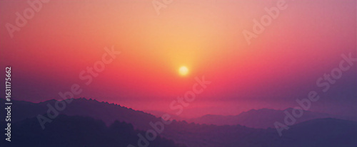 Smooth gradient background transitioning between vibrant sunset oranges and deep twilight purples, with a subtle monochromatic scale from warm to cool tones. Gradient overlay gives the impression of a