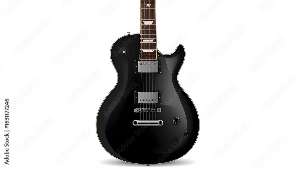Fototapeta premium Black electric guitar illustration