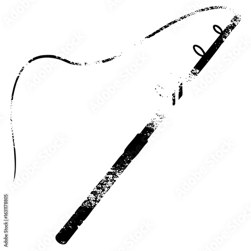 Vector Rustic with a curved blade and wooden handle.