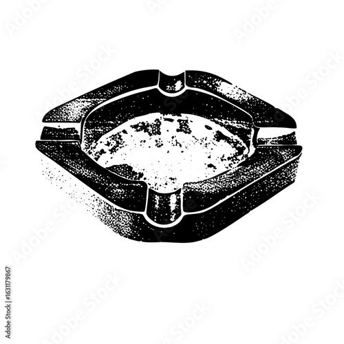 Vector Stylized lips form a unique ashtray .