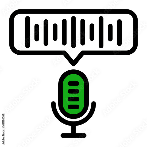 Voice Recording Microphone Icon from Podcast Collection (Outline Color Lineal Style)