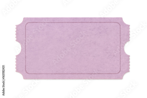 Fotografie Purple blank ticket isolated on transparent background, ready for customization,