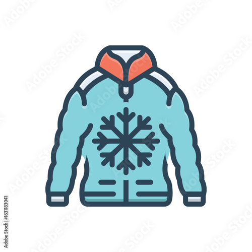Color illustration icon for winter