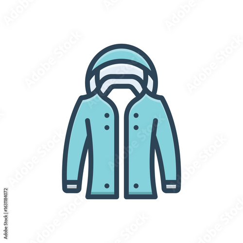Color illustration icon for outerwear