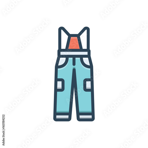 Color illustration icon for pants