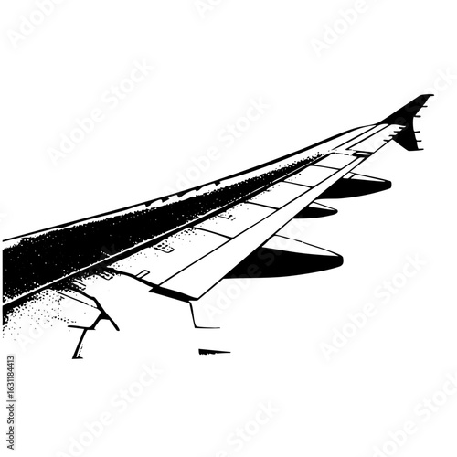 Vector Aircraft Wing with Flaps and Engine Strut