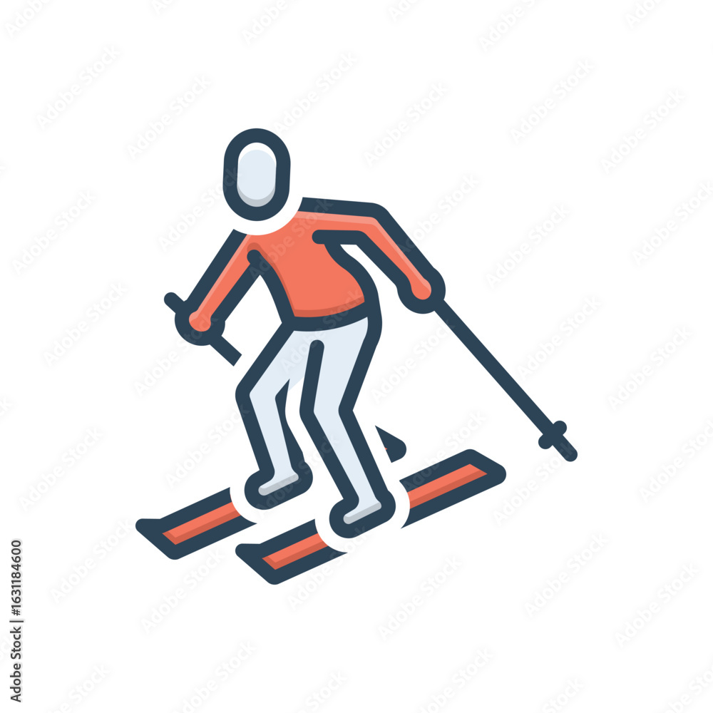 Obraz premium Color illustration icon for ski jumping