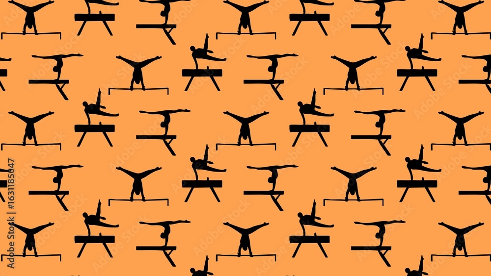 Fototapeta premium Vector gymnastics pattern design multicolored