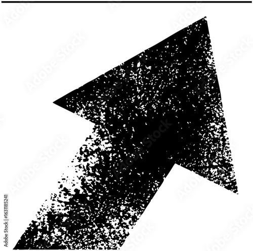 Vector Distressed upward arrow represents progress and direction.