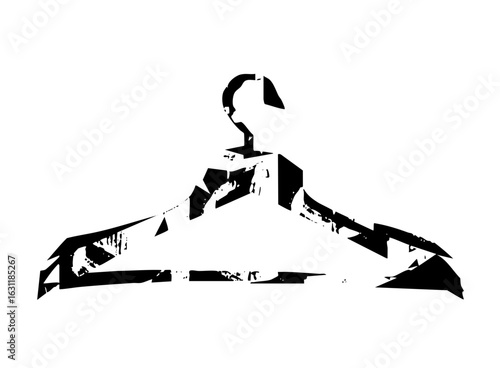 Vector Black vector of a clothing hanger.