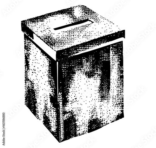 Vector Isolated donation box with slot.