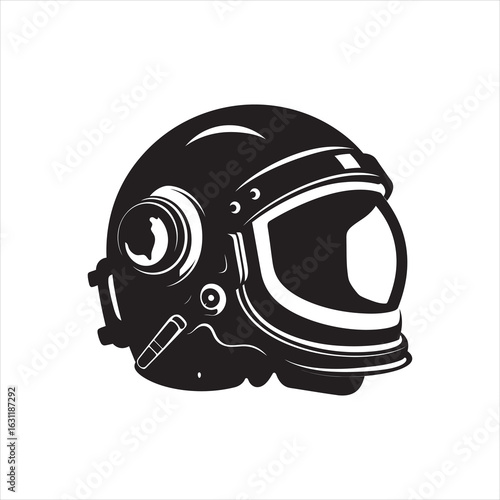 astronaut helmets silhouette vector