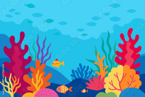 vibrant coral reef under tropical sea