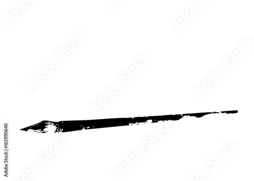 Vector Abstract black brushstroke arrow points to the right.