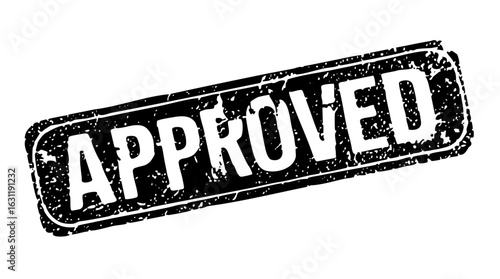 Vector Distressed Stamp Reads Approved in Bold Typography