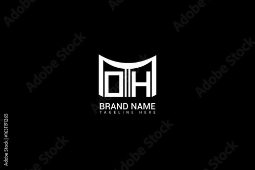 DH Monogram Logo in Black and White Modern Minimalist Lettermark Design for Branding, Business Identity, Tech Startup, or Creative Agency Use