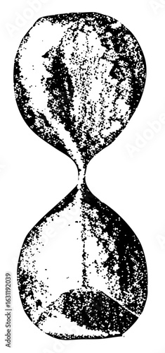 Vector Distressed hourglass depicts the passage of time.