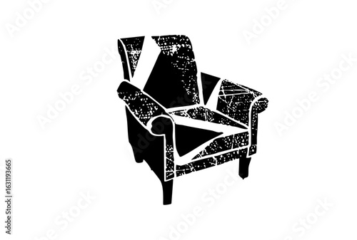 Vector Black and white vector of a comfortable armchair.